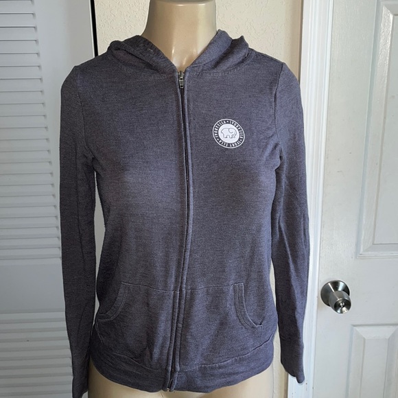 Ivory Ella Zip Up Light Elephant Hoodie - Picture 2 of 5